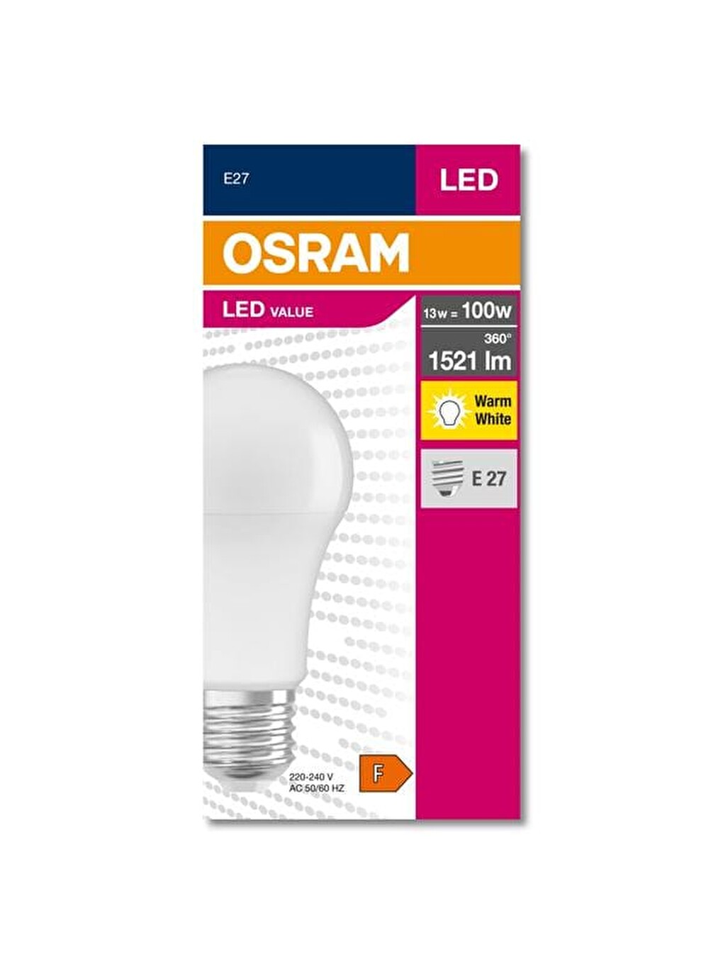 Led Value Cla100 13w/100w 1521lm E27 Ampul - 2700k Sarı Işık - Sarı - 13 Watt-2