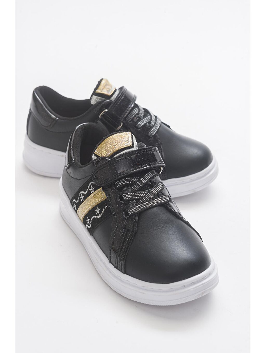 Kız Çocuk Siyah Hakiki Deri Anatomik Günlük Ayakkabı