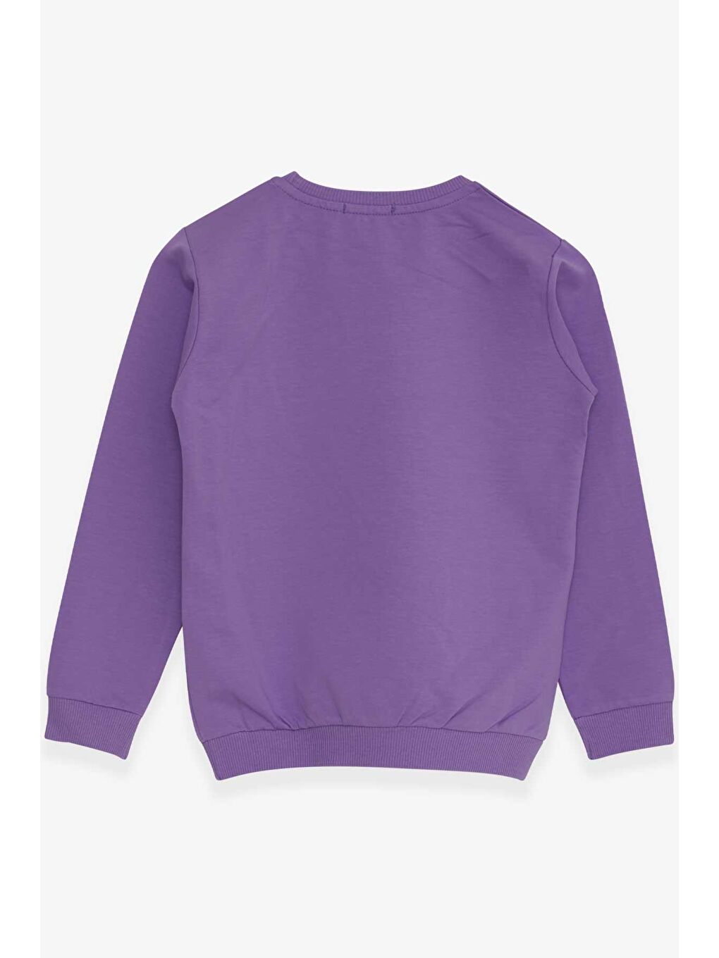 Kız Çocuk Sweatshirt Yazı Baskılı Pullu Lila (8-14 Yaş)-1