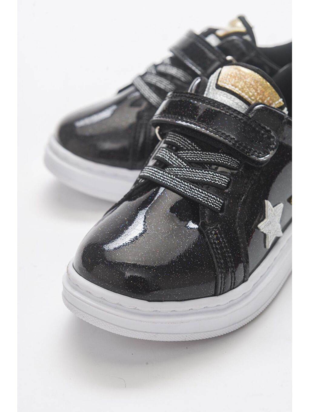 Kız Çocuk Siyah Simli Rugan Deri Anatomik Günlük Ayakkabı-1