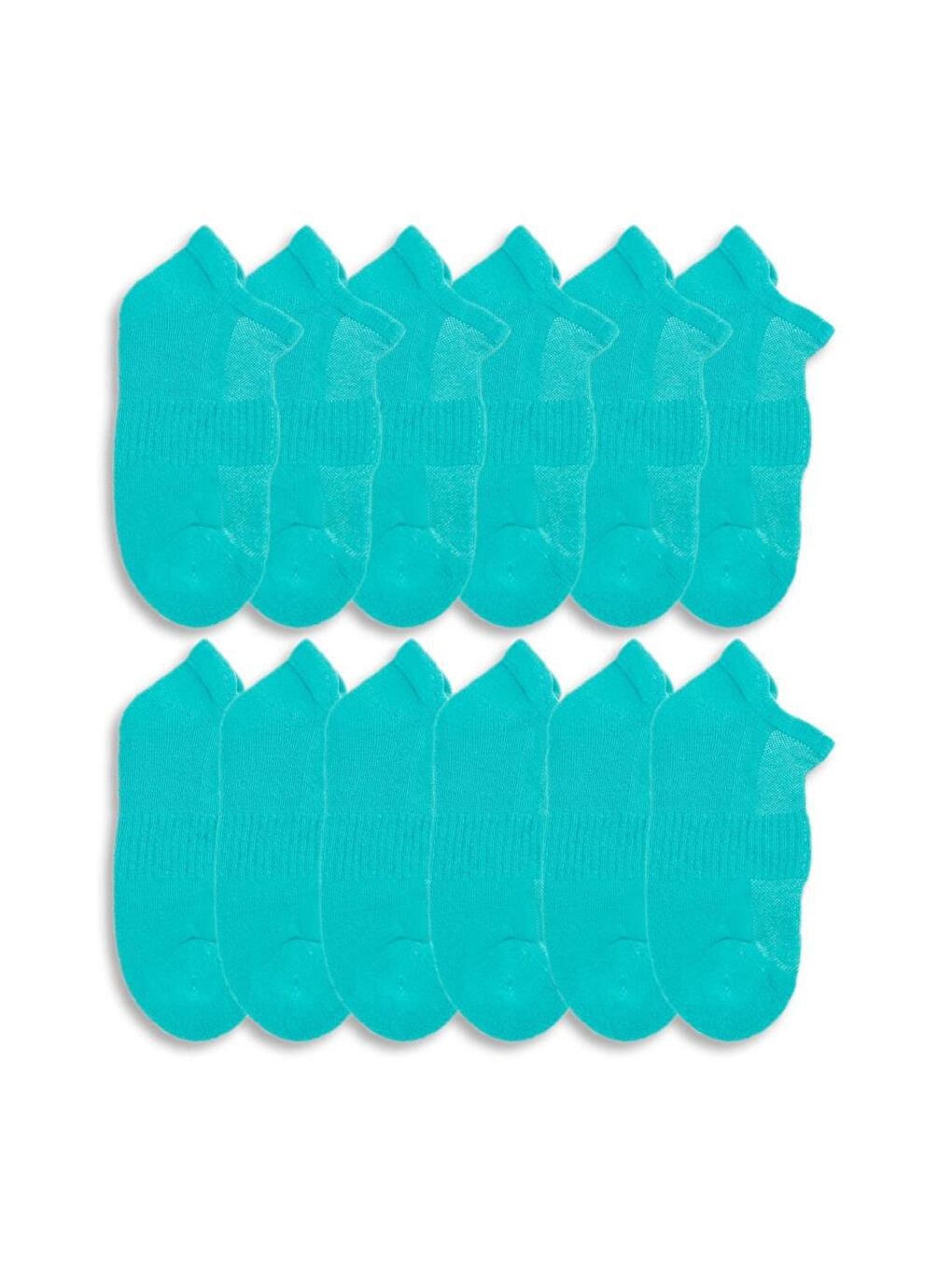 Turkuaz 12'li Havlu Kafes Kadın Patik Çoraplar Su Yeşili