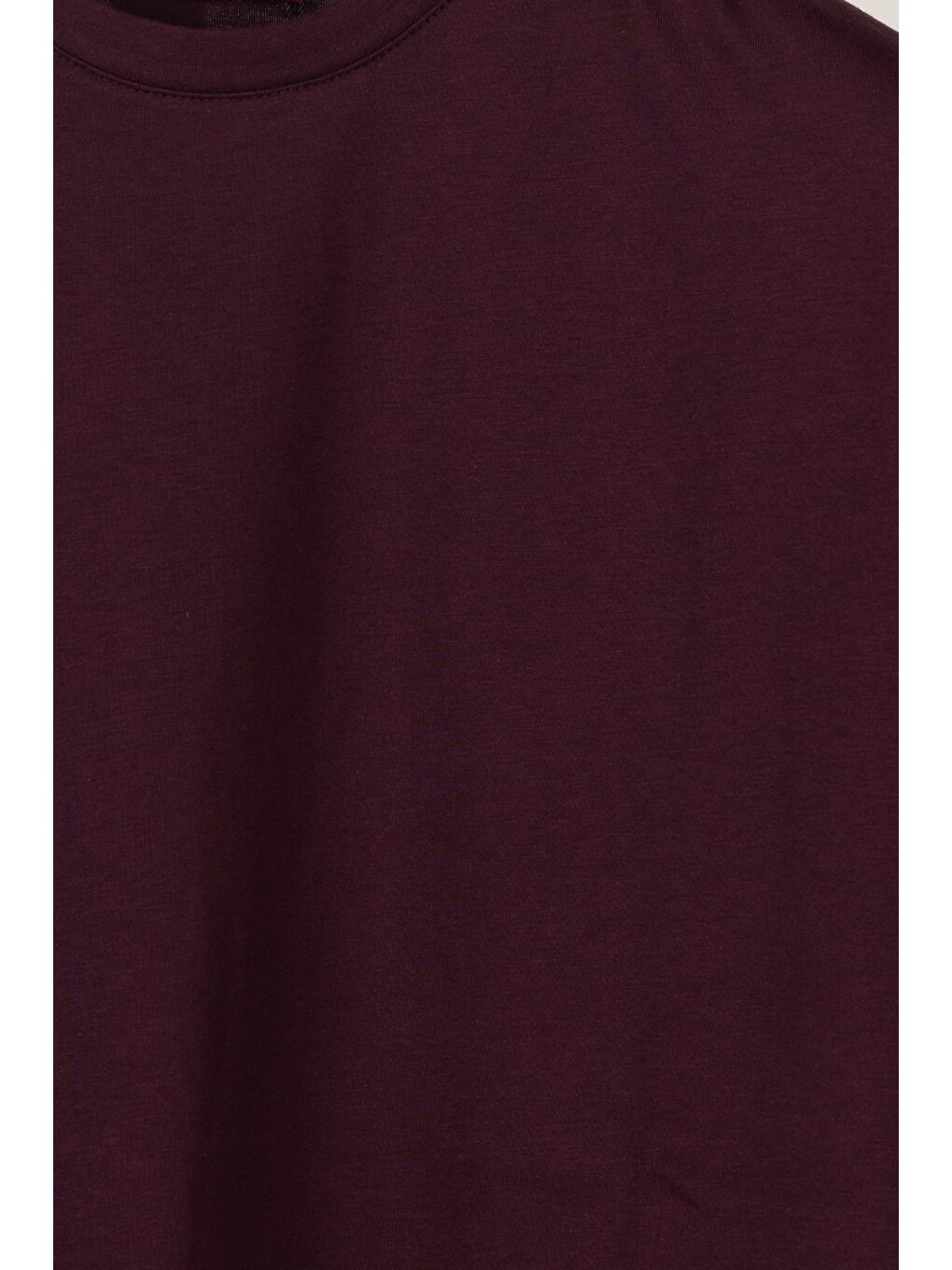 Erkek Bordo Normal Kesim Regular Fit %100 Pamuk Kısa Kollu Bisiklet Yaka Basic Tişört-2