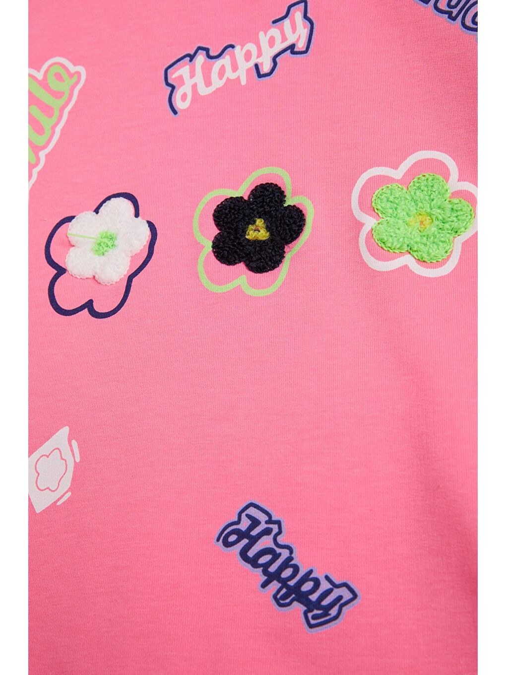 Pembe Life Kids Club Pembe Çiçek Nakışlı Uzun Kol Kız Çocuk Sweatshirt 16305 - 1