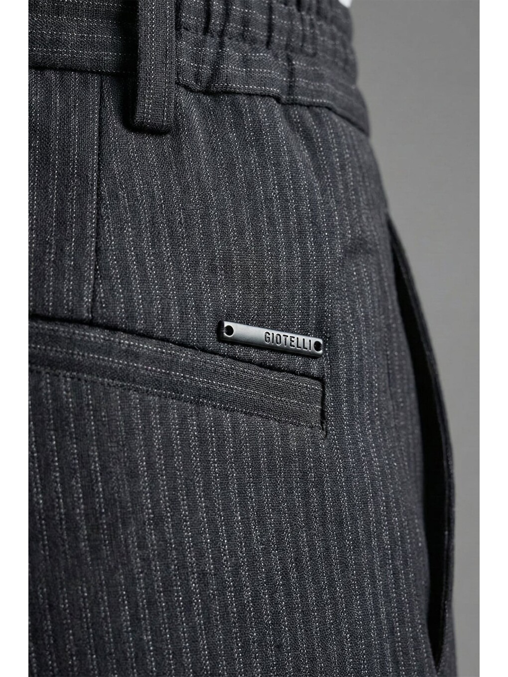 Giotelli Erkek Siyah Normal Kesim Regular Fit Dokuma Normal Bel Duble Paça Pantolon-2