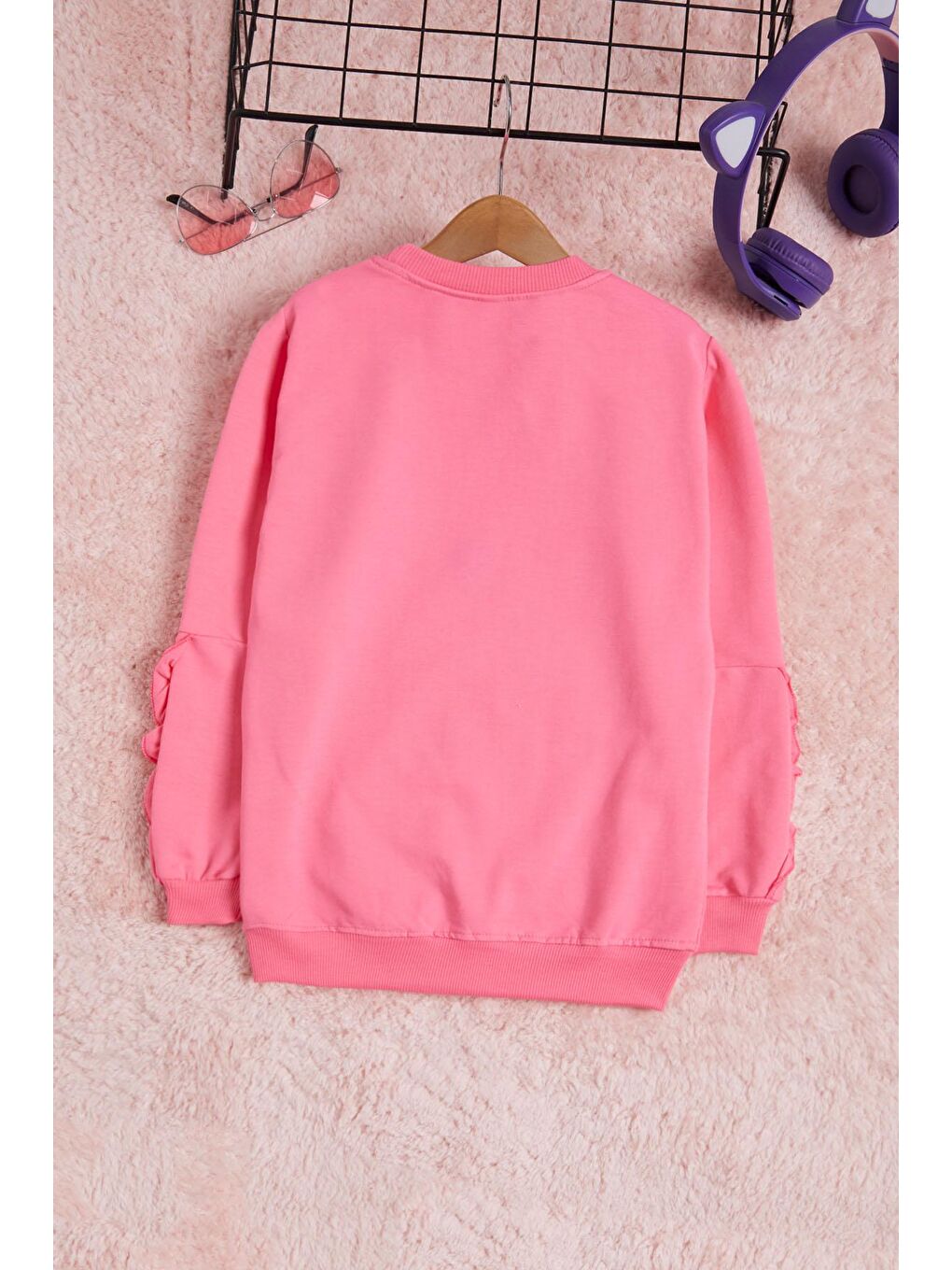 Pembe Life Kids Club Pembe Çiçek Nakışlı Uzun Kol Kız Çocuk Sweatshirt 16305 - 3