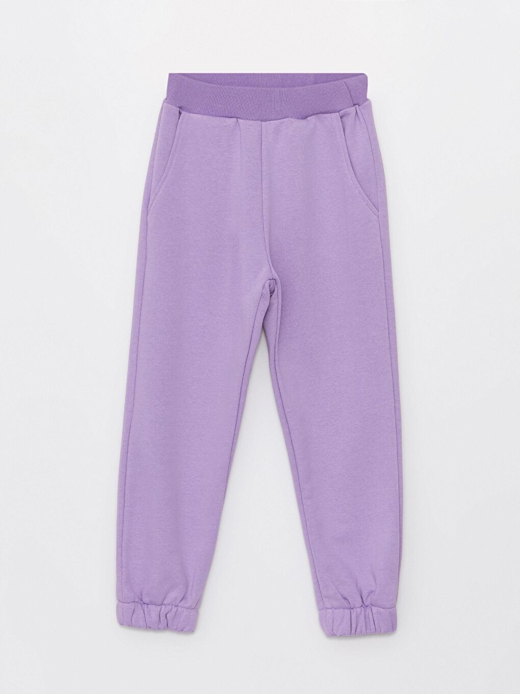 Lila Kız Çocuk Bel Bilek Lastikli Cepli Üç İplik Takım-4