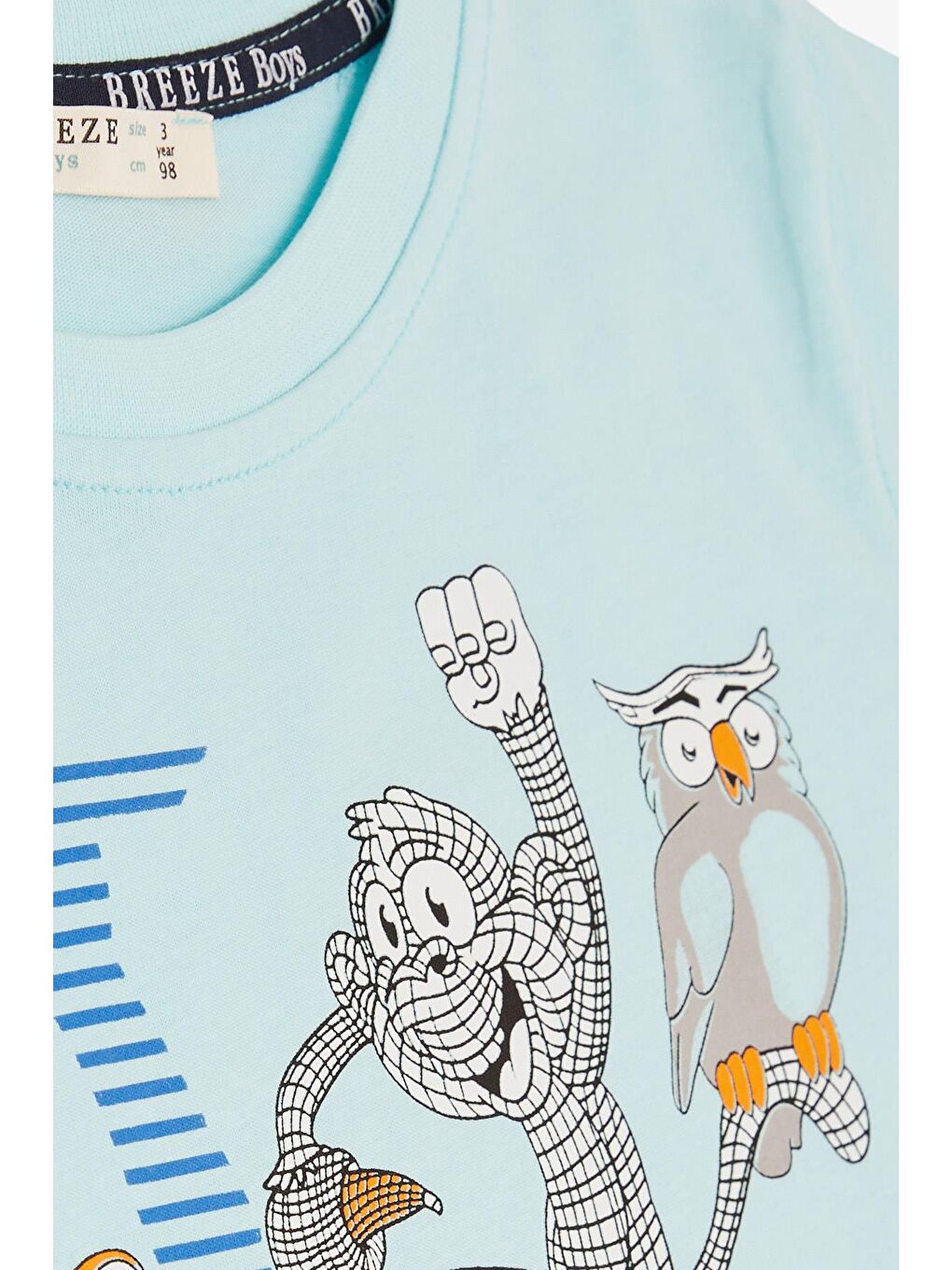 Erkek Çocuk Şortlu Takım Dostluk Temalı Hayvancık Baskılı Açık Mavi (1.5-4 Yaş)-2
