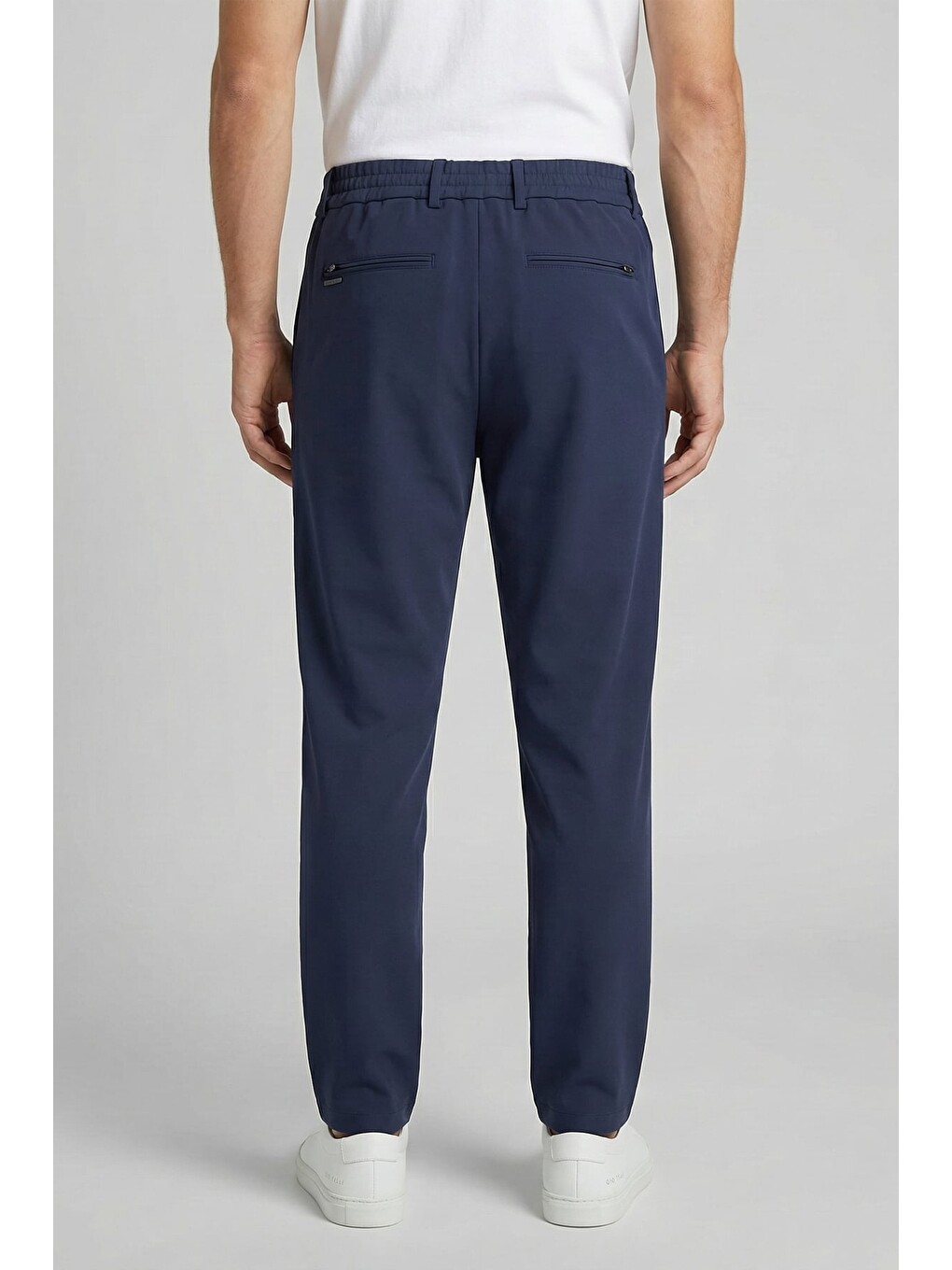 Giotelli Erkek Lacivert Dar Kesim Slim Fit Dokuma Yan Cep Normal Bel 6 Drop Pantolon-3