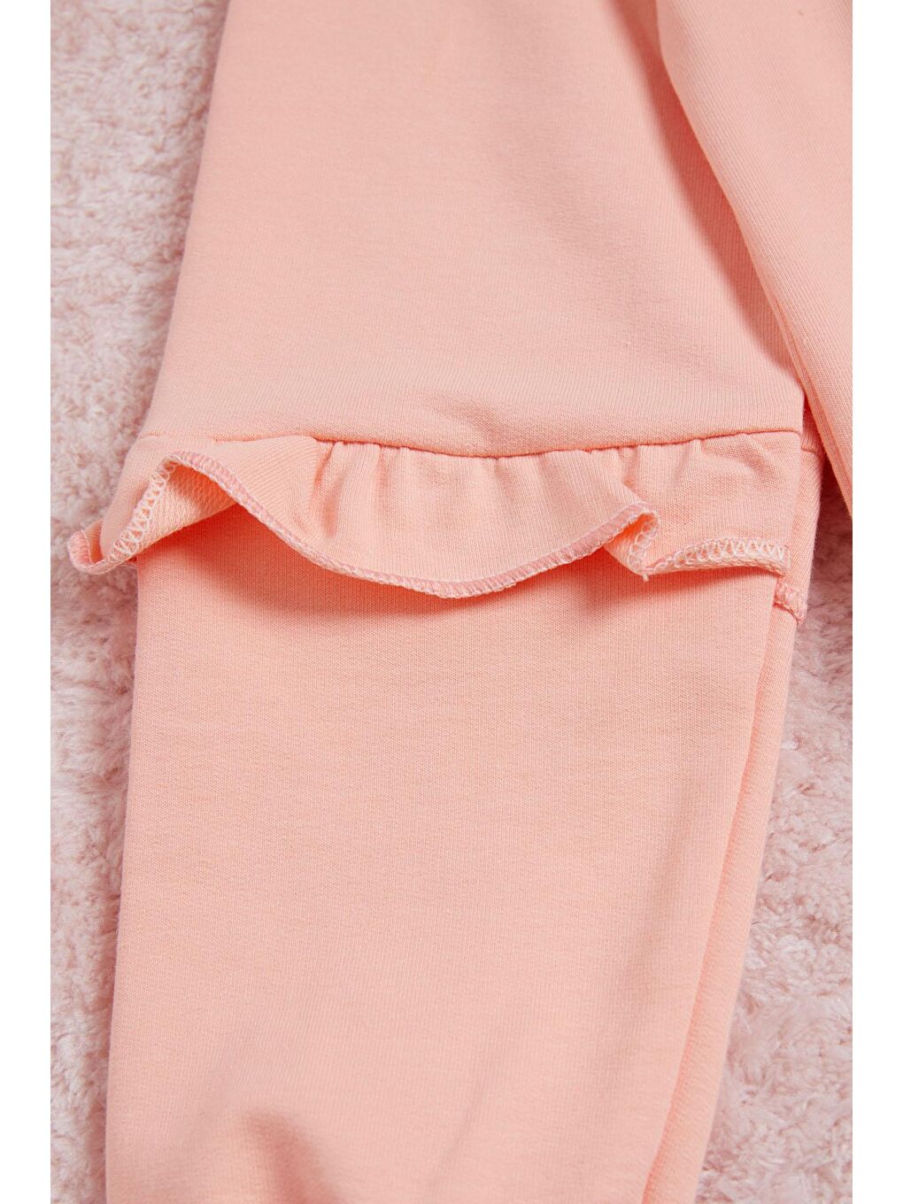 Pembe Somon Yazı Baskılı Püsküllü Kız Çocuk Sweatshirt 16308-3