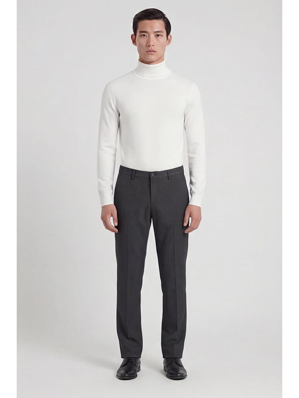 Giotelli Erkek Antrasit Dar Kesim Slim Fit Pamuklu Yan Cep Normal Bel Chino Pantolon-1