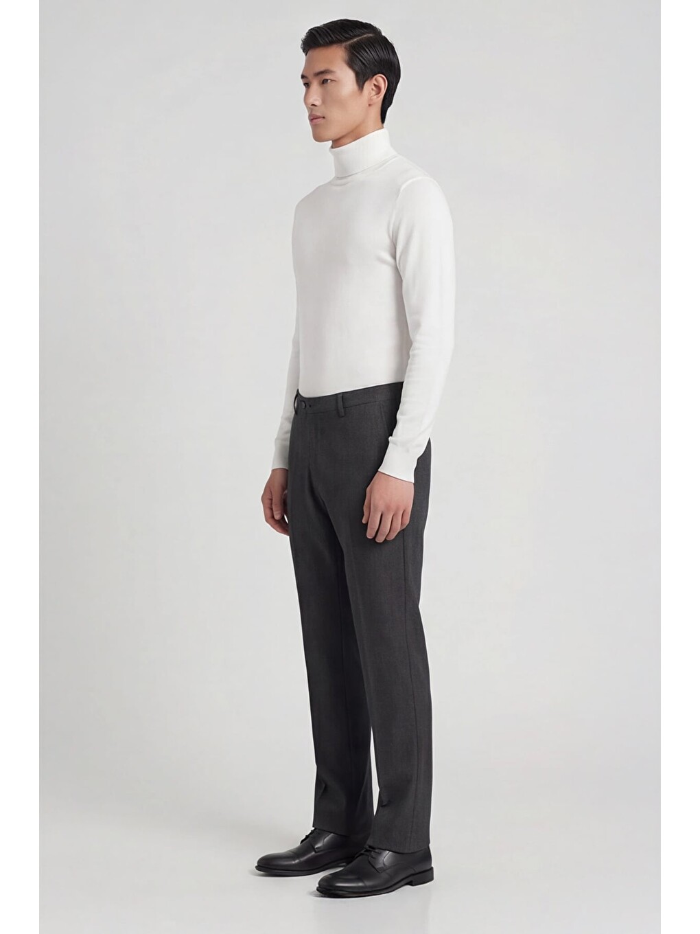Giotelli Erkek Antrasit Dar Kesim Slim Fit Pamuklu Yan Cep Normal Bel Chino Pantolon-2