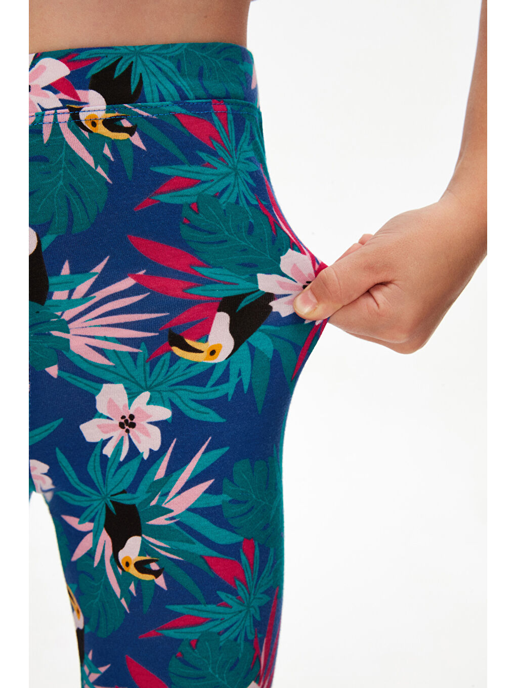 Karışık Kız Çocuk Tropical Parrot Desen Kapri-1