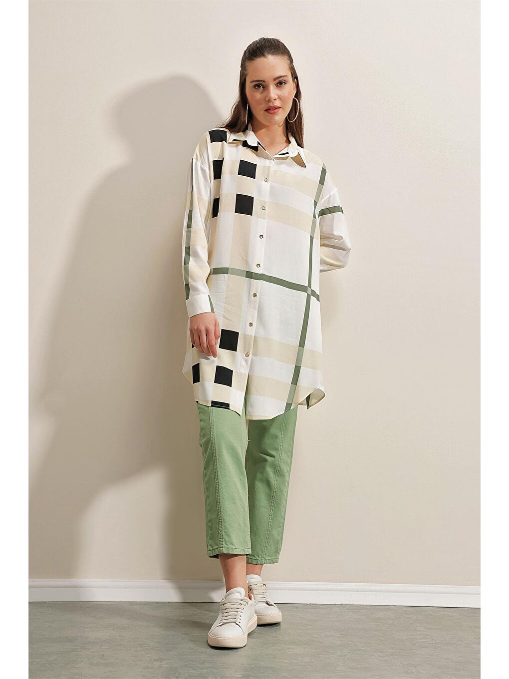 5599 Desenli Tunik - A.Haki-2