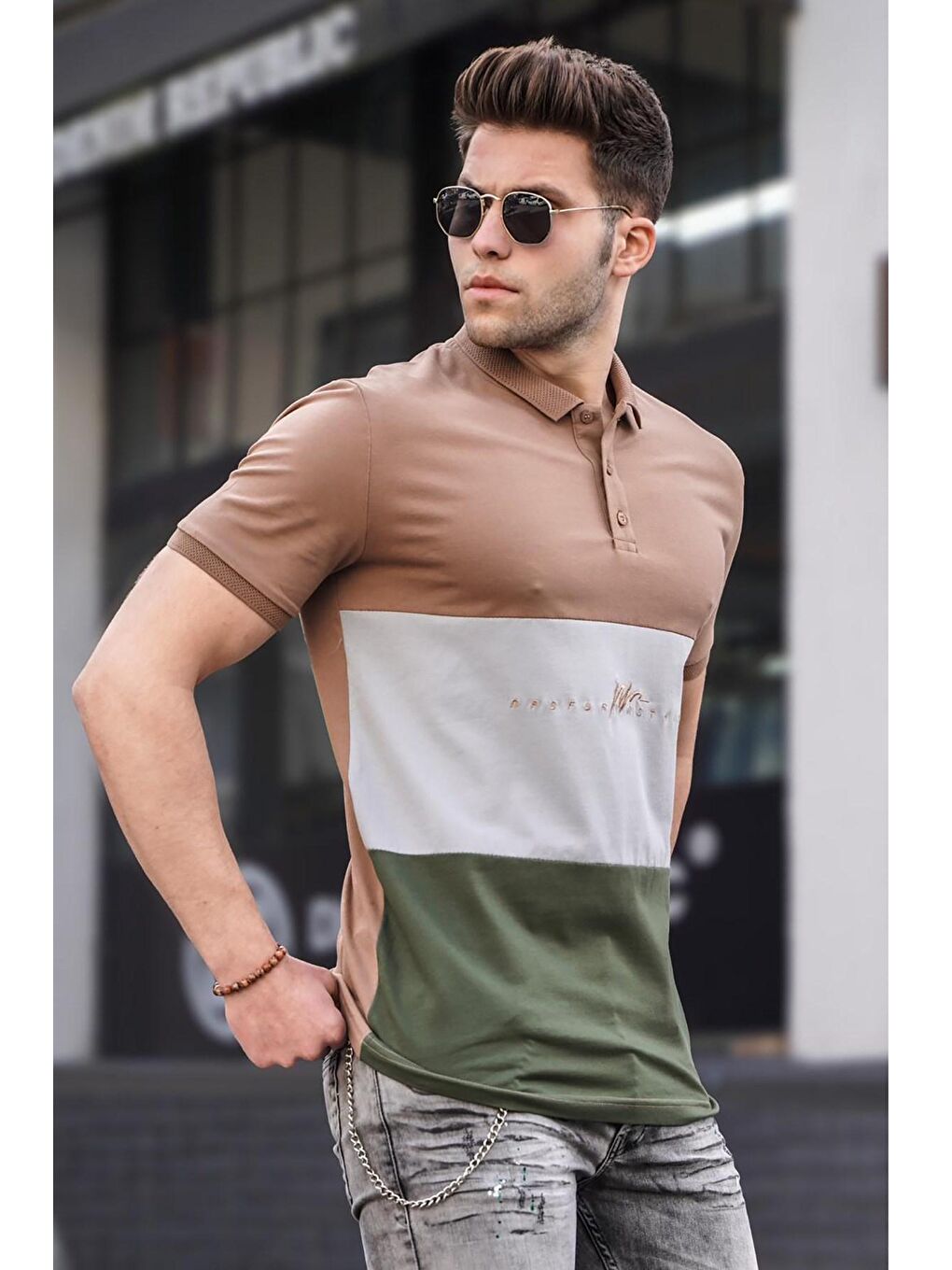 Erkek Polo Yaka Kahverengi Tişört 5819