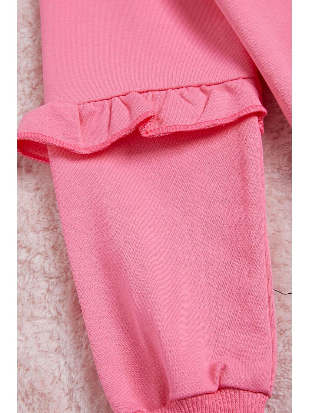 Pembe Yazı Baskılı Püsküllü Kız Çocuk Sweatshirt 16311-2