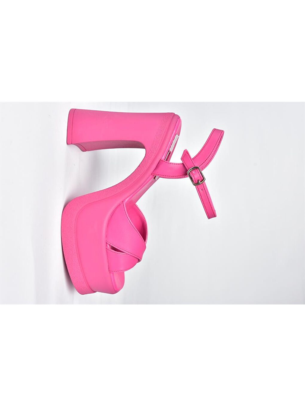 P820691009 Fuşya Kalın Topuklu Kadın Ayakkabı-4