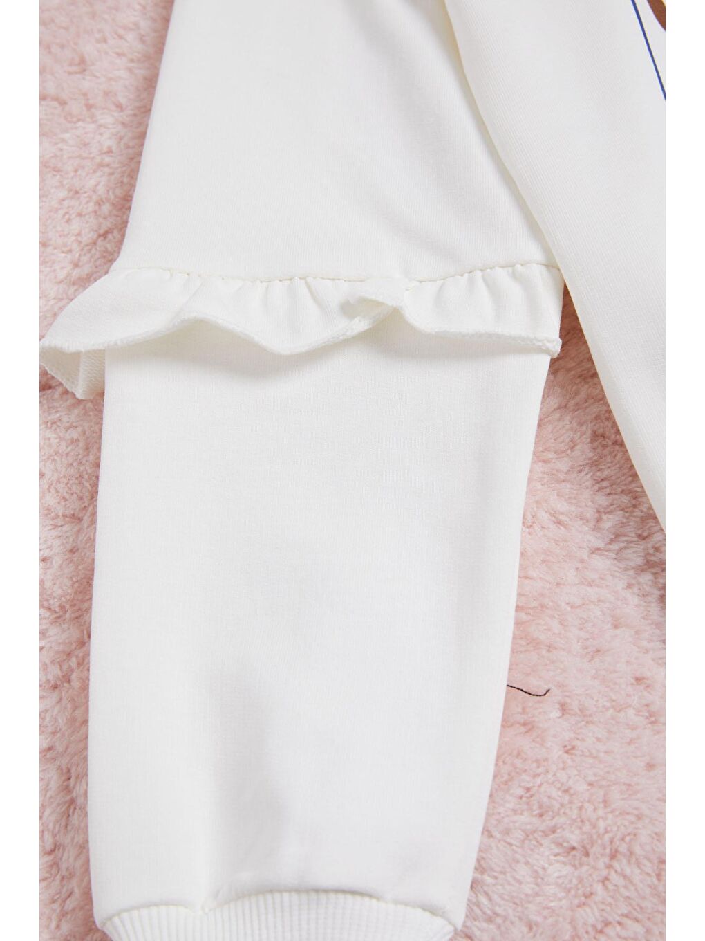 Ekru Yazı Baskılı Püsküllü Kız Çocuk Sweatshirt 16312-3