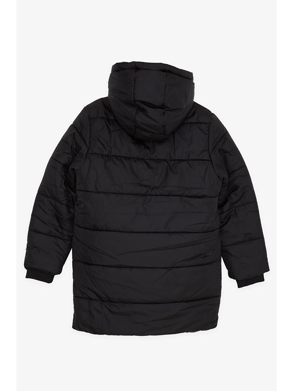 Erkek Çocuk Mont Kapüşonlu Fermuarlı Cepli Siyah (4-9 Yaş)-1