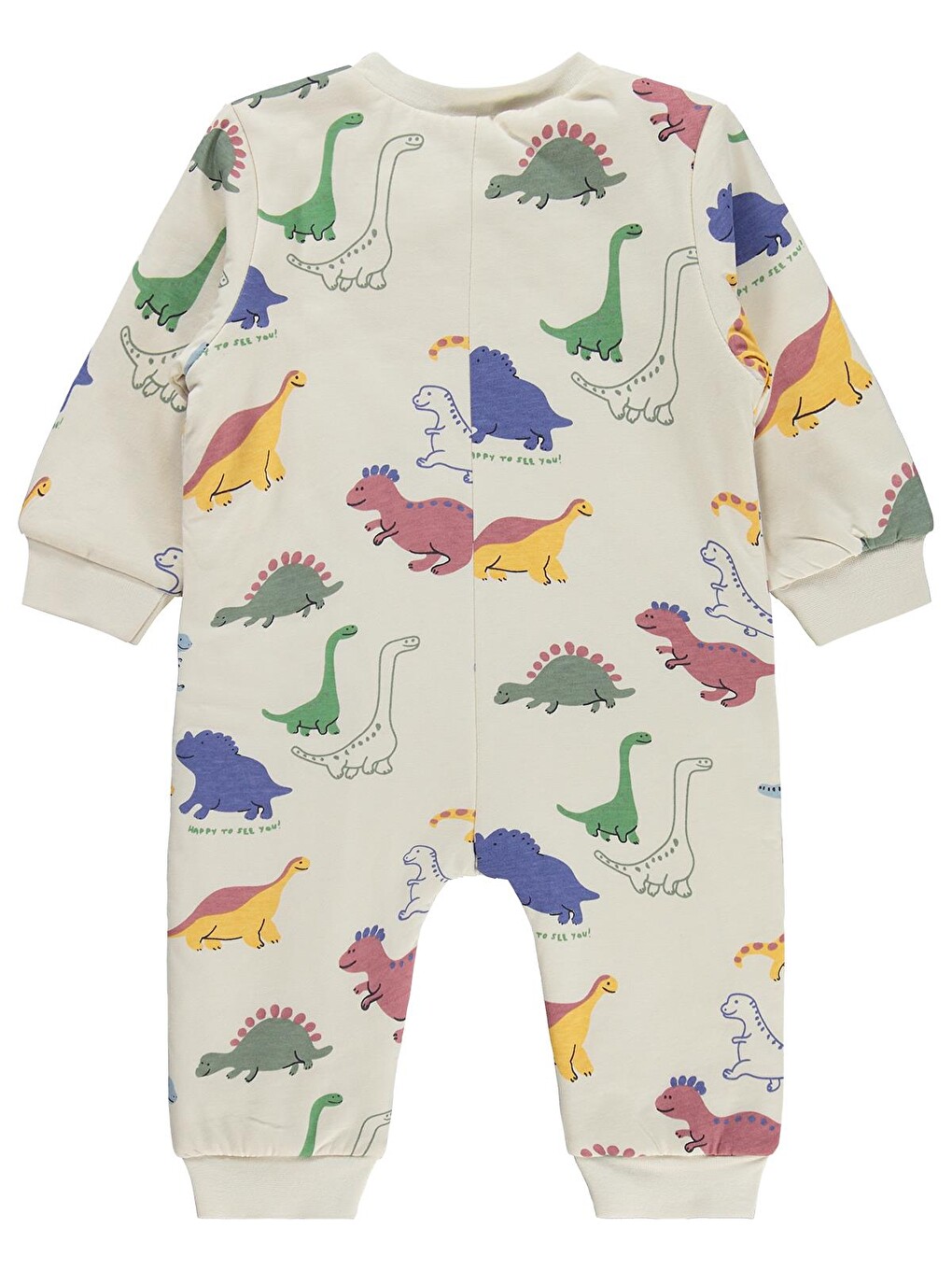 Ekru Baby Dino Baskılı Erkek 12-24 Ay Uyku Tulumu - Bej-2