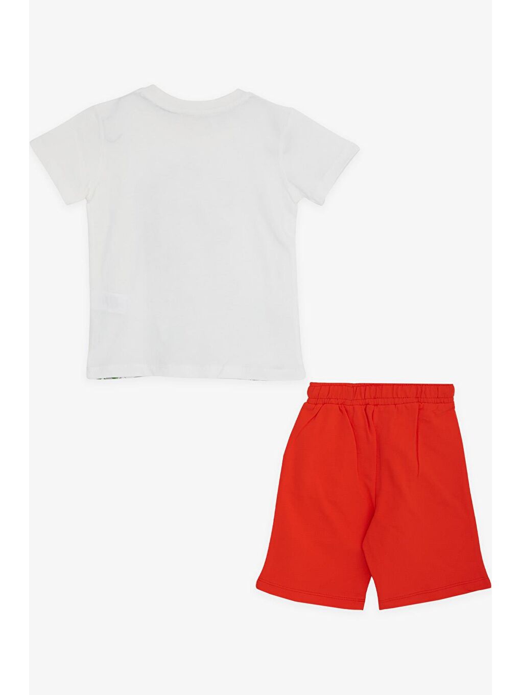 Erkek Çocuk Şortlu Takım Kampçı Timsah Baskılı Beyaz (2-6 Yaş)-1