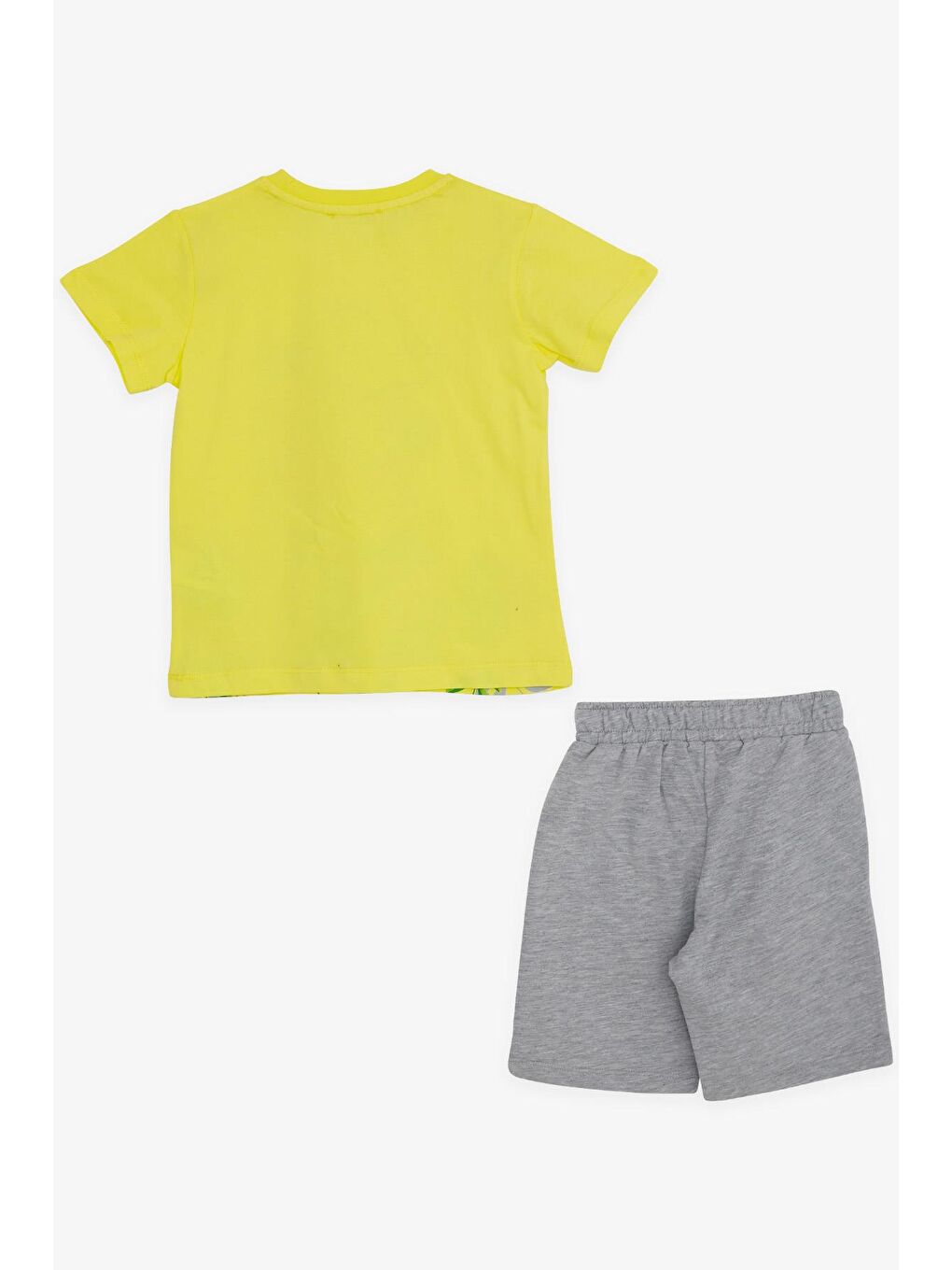 Erkek Çocuk Şortlu Takım Kampçı Timsah Baskılı Neon Sarı (2-5 Yaş)-1