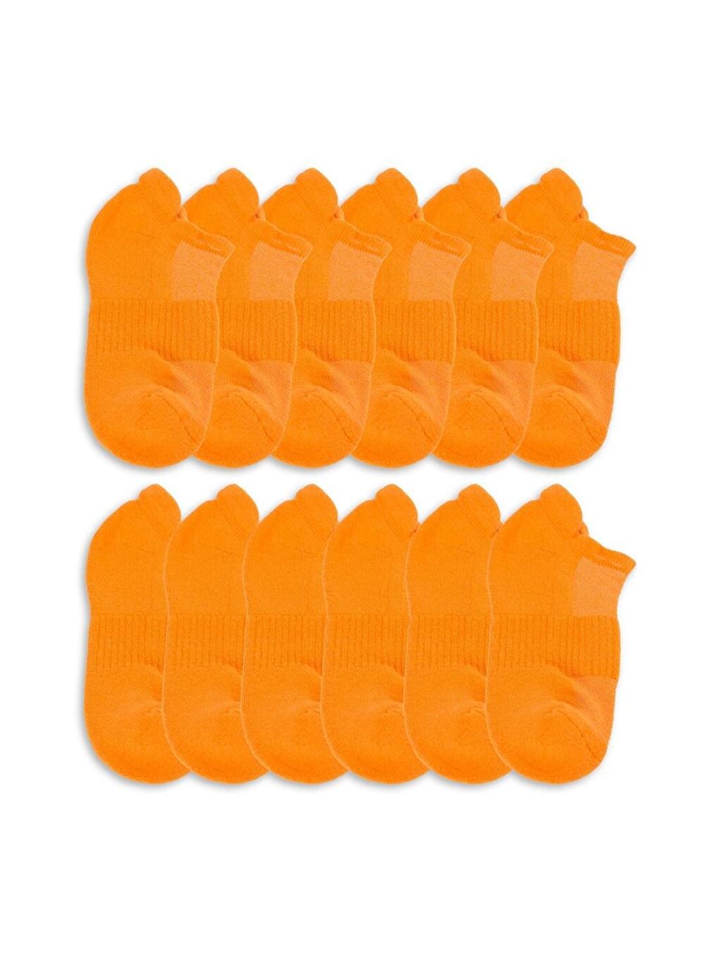12'li Havlu Kafes Kadın Patik Çoraplar Turuncu