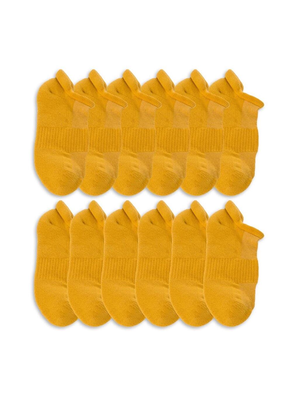 Sarı 12'li Havlu Kafes Kadın Patik Çoraplar Hardal