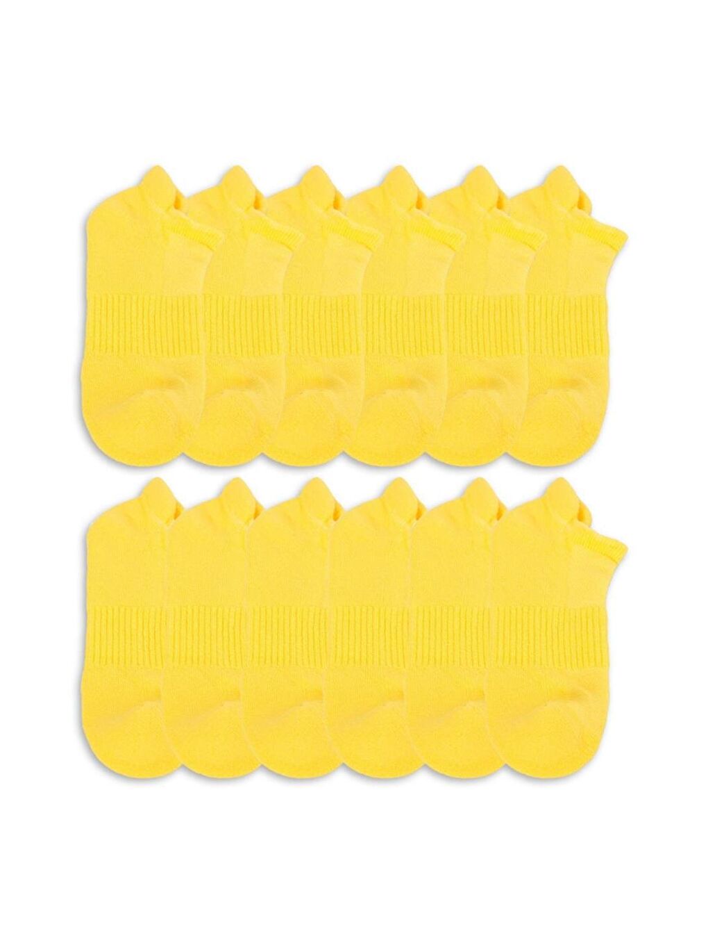 12'li Havlu Kafes Kadın Patik Çoraplar Sarı