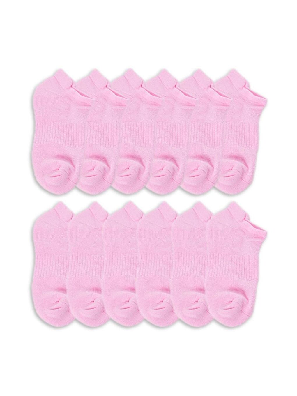 12'li Havlu Kafes Kadın Patik Çoraplar Pembe