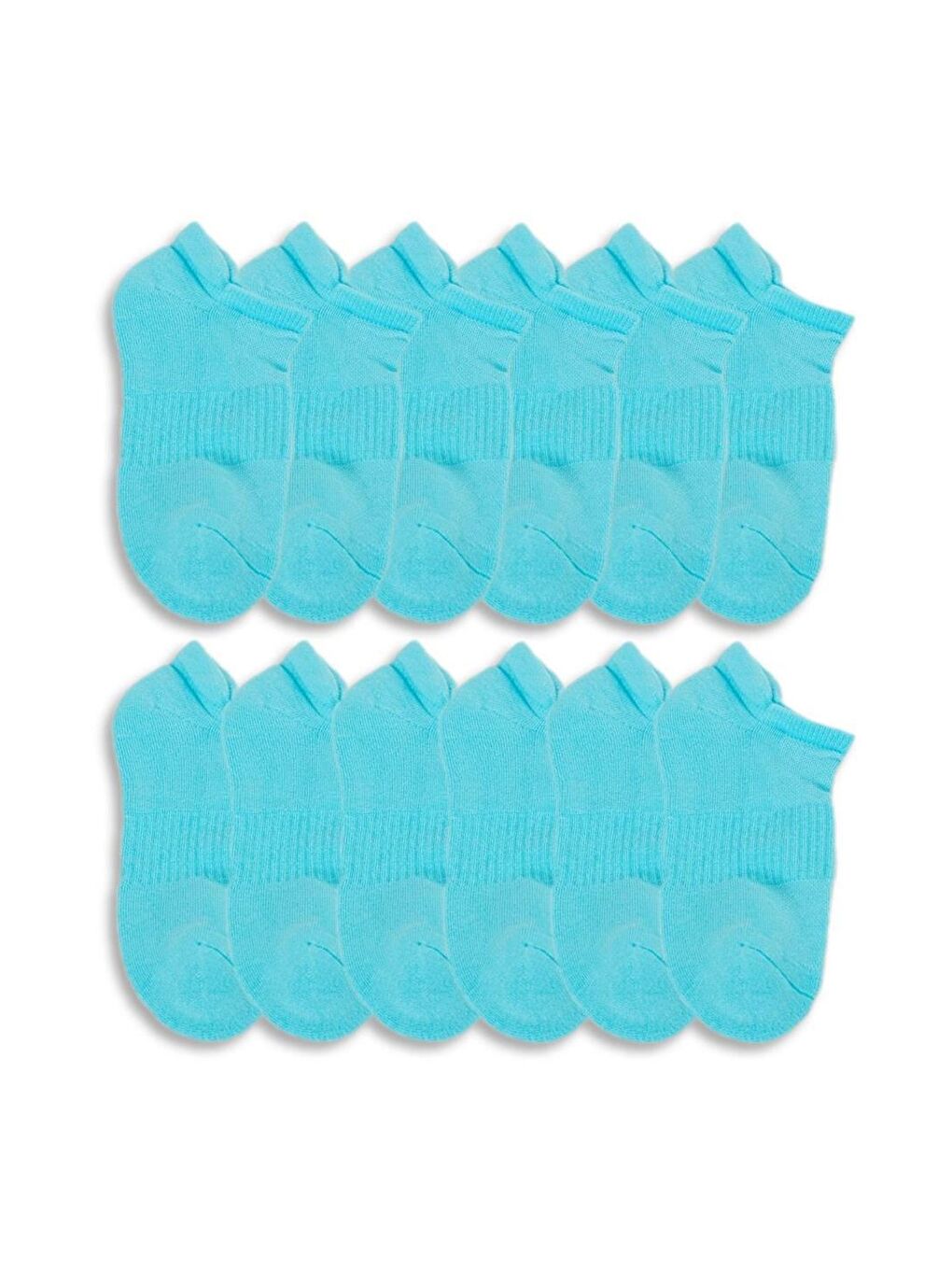 12'li Havlu Kafes Kadın Patik Çoraplar Açık Mavi