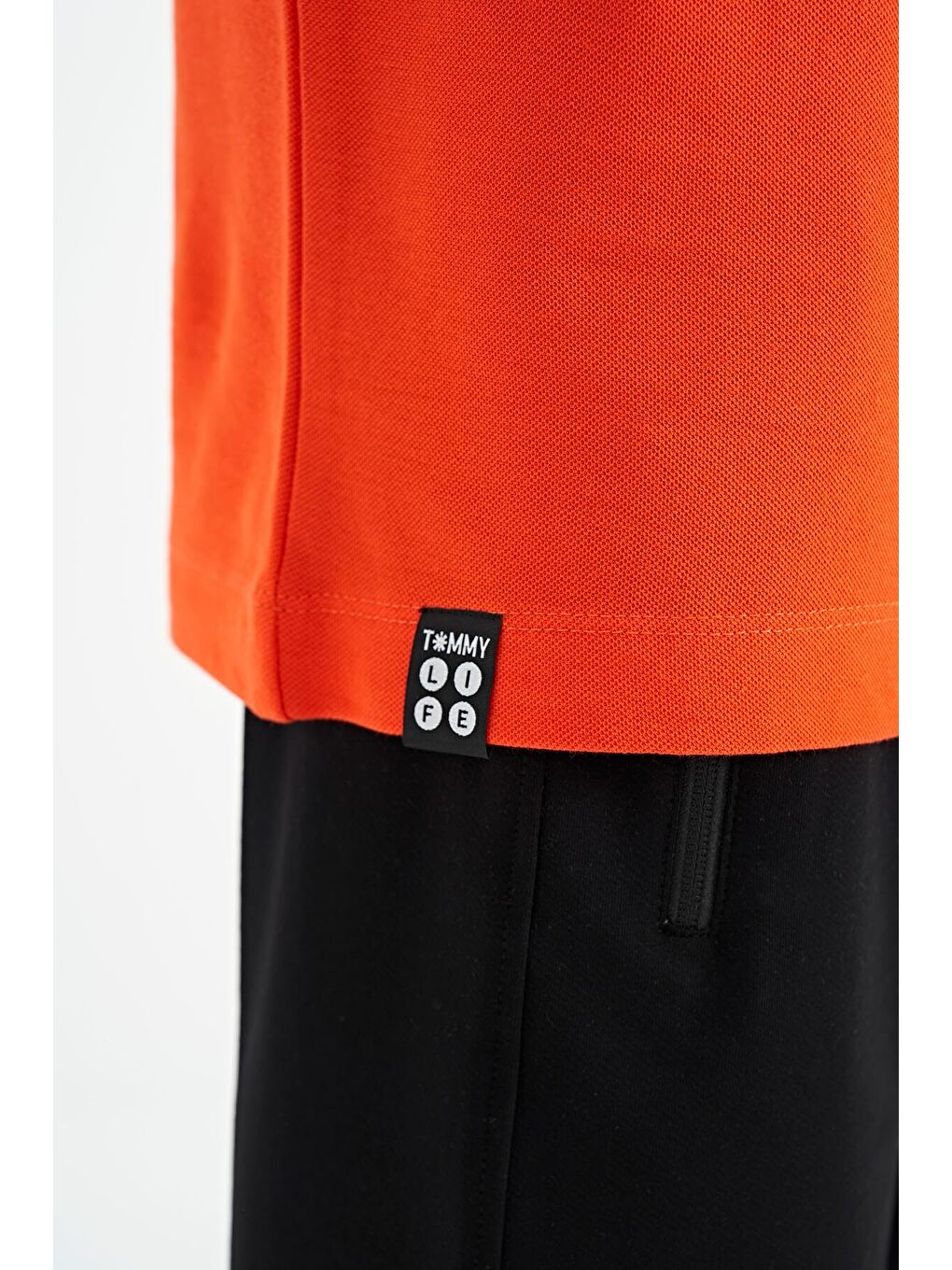 Turuncu Portakal Ön Cep Detaylı Baskılı Standart Kalıp Polo Yaka Erkek Çocuk Tişört - 11102-3