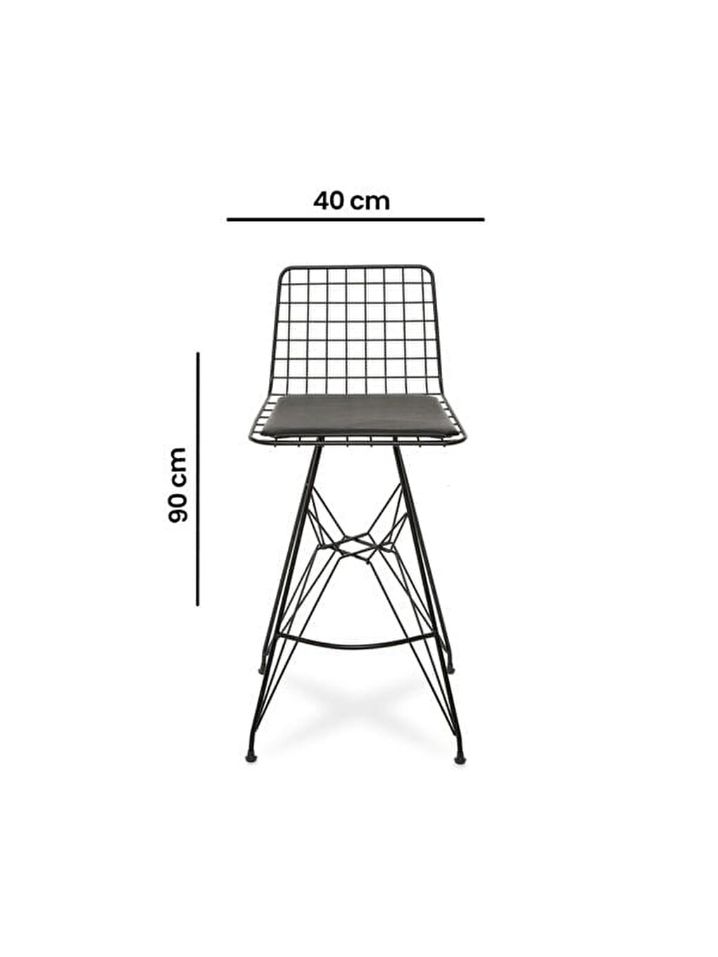 2'li Tel Bar Taburesi - Siyah-5