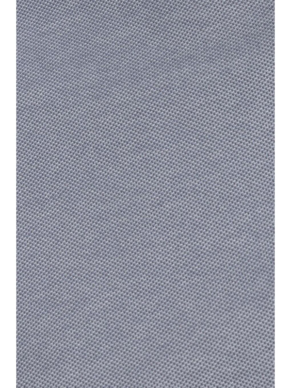 Gri Erkek Polo Yaka Klasik Fit Gizli Düğme Pamuklu Tişört-4