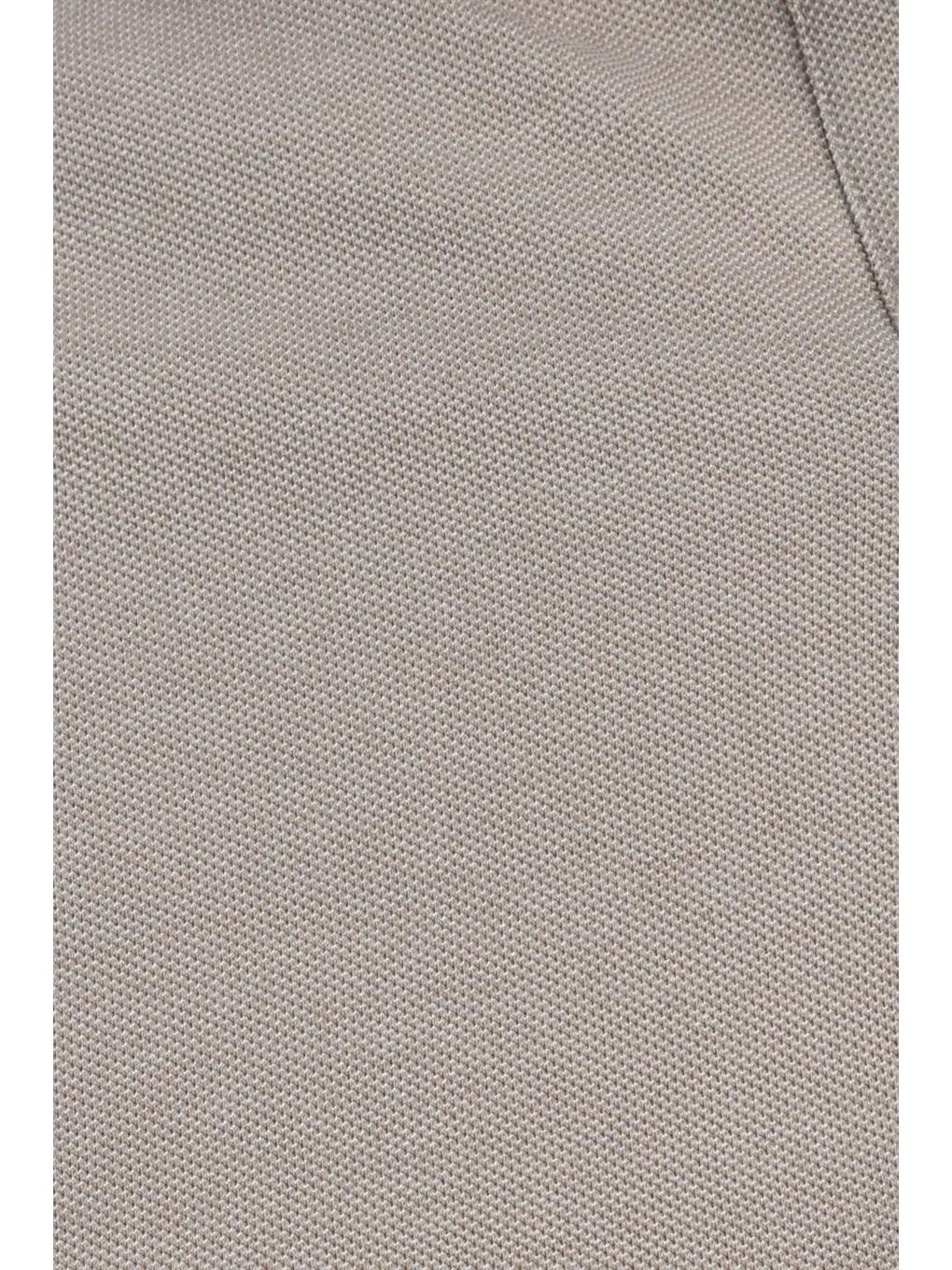 Bej Erkek Polo Yaka Klasik Fit Gizli Düğme Pamuklu Tişört-4