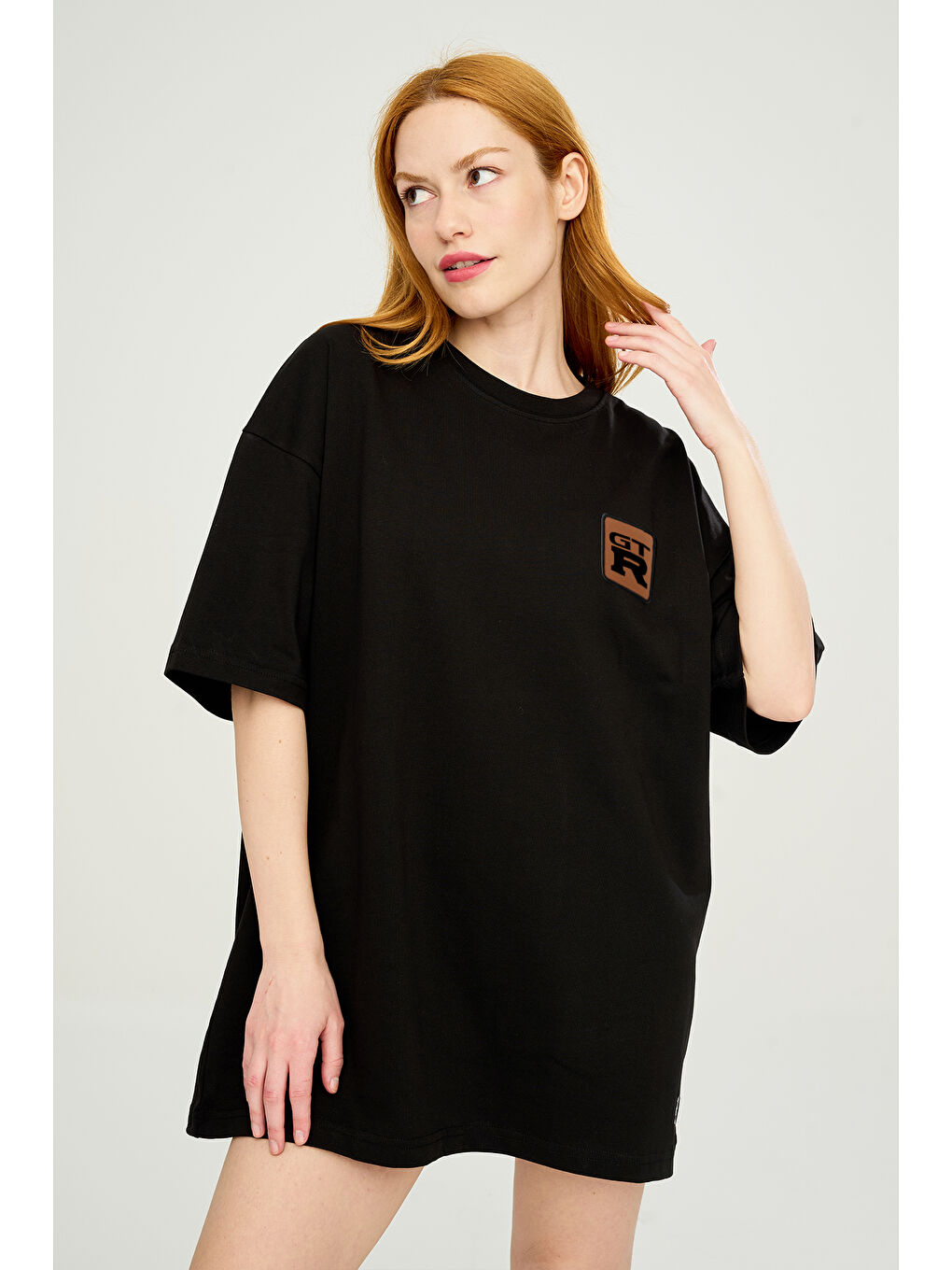 GTR Logolu Oversize M-L B-Shirt Siyah-1