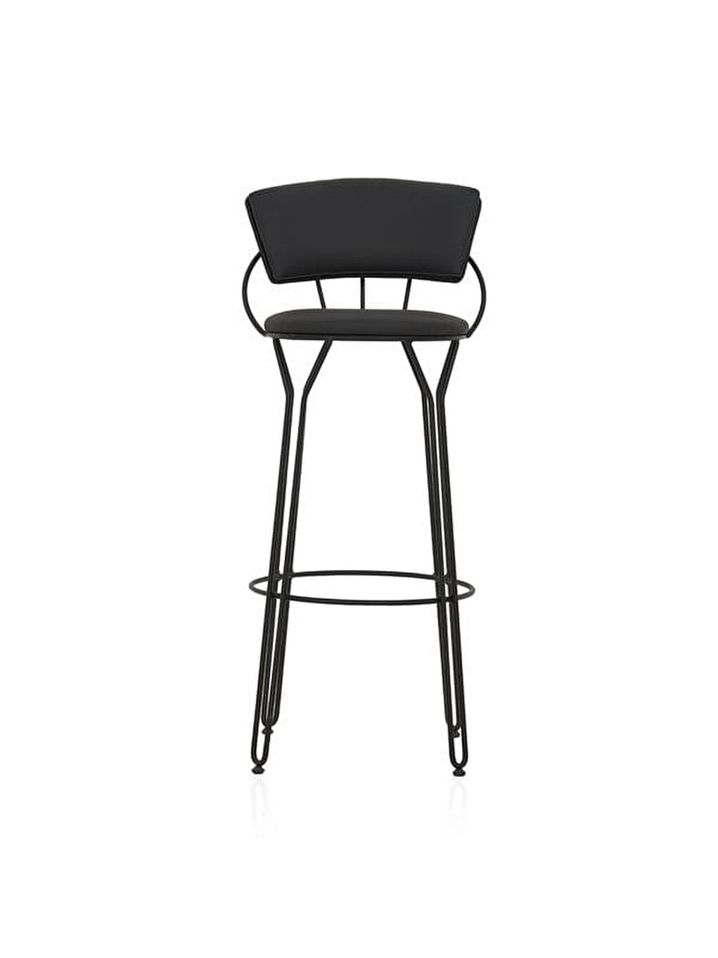 Modern Metal Bar Taburesi - Siyah-2