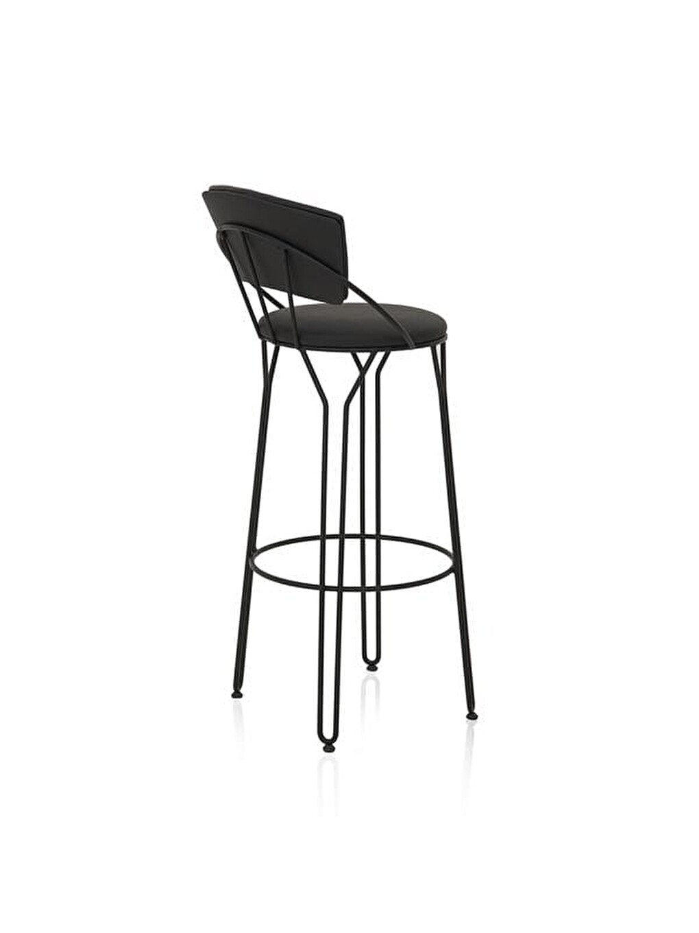 Modern Metal Bar Taburesi - Siyah-7