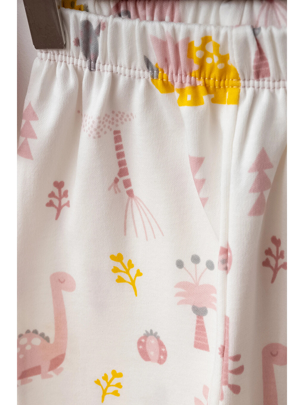 Pembe Dino Baby Baskılı Pamuklu Pijama Takımı 45166-2
