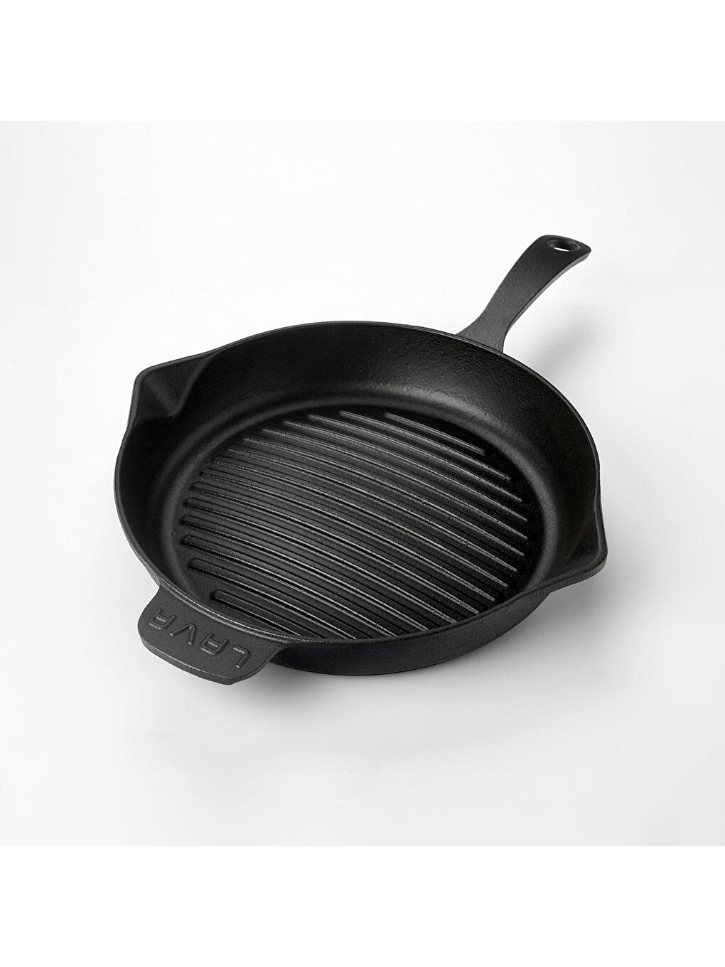 Siyah Yuvarlak Izgara Tava Döküm Demir Yekpare Saplı Konkav Taban 12mm. Çap(Ø)28cm.-1