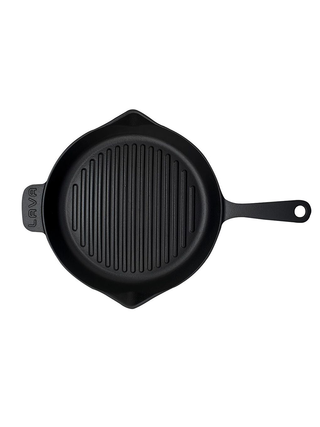 Siyah Yuvarlak Izgara Tava Döküm Demir Yekpare Saplı Konkav Taban 12mm. Çap(Ø)28cm.-2