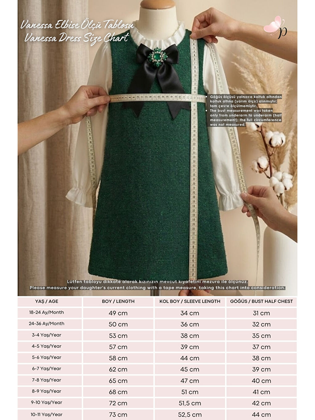 Yeşil Kız Çocuk Broş Detaylı Tüvit Elbise-3