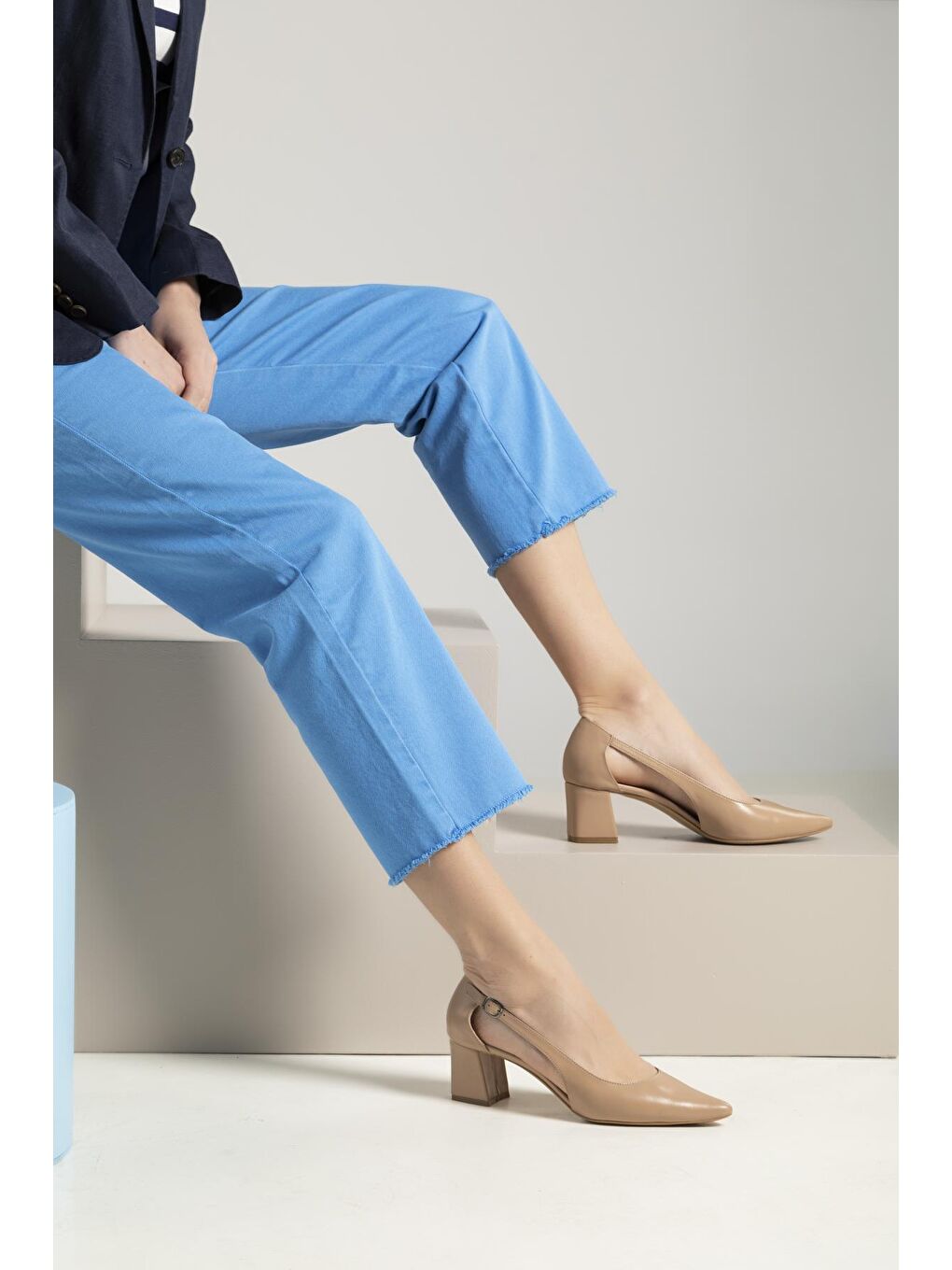 Kahverengi Kadın Hakiki Deri Topuklu Ayakkabı 1311003 383 Cappuccino