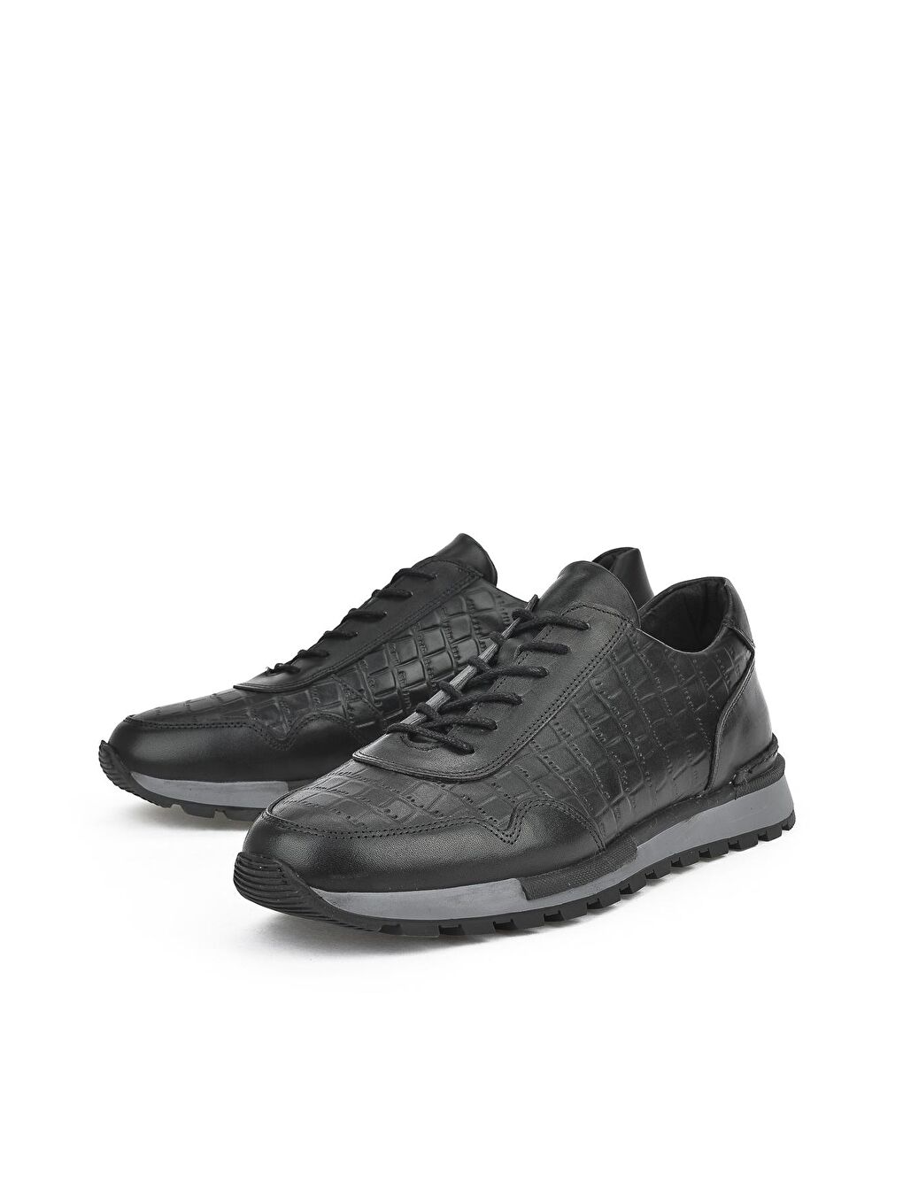 Erkek Hakiki Deri Sneaker 12371 241 5 Siyah-6