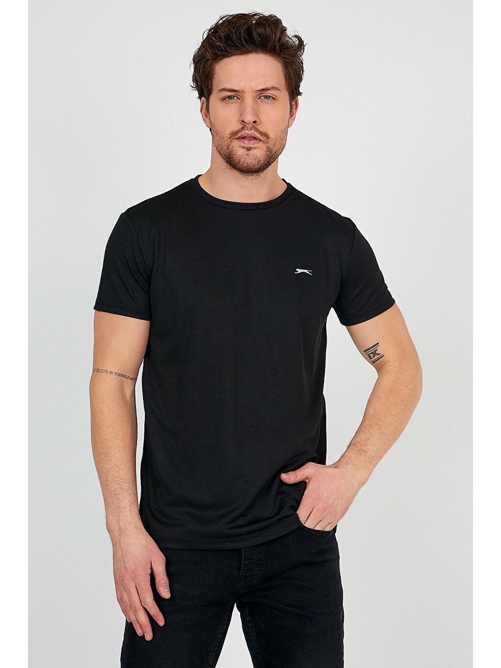 SLAZENGER Siyah REPUBLIC Erkek T-Shirt Siyah