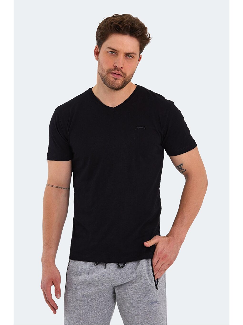 SLAZENGER Siyah SARGON KTN Erkek T-Shirt Siyah