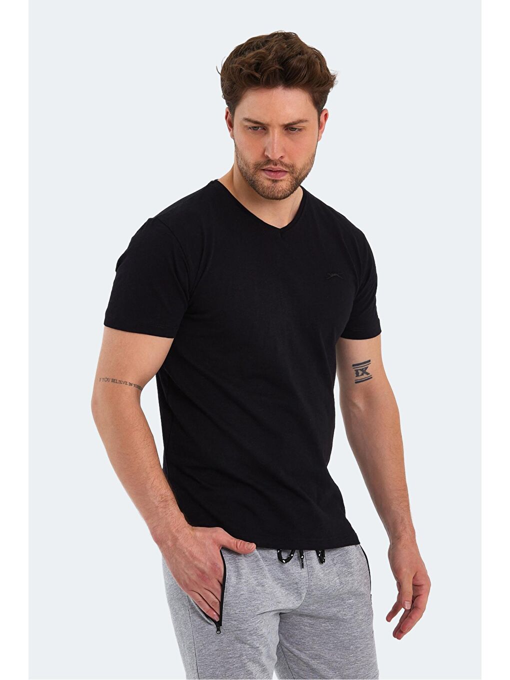 SLAZENGER Siyah SARGON KTN Erkek T-Shirt Siyah - 3