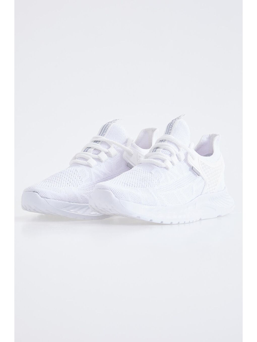 Beyaz Bağcıklı Yazı Detaylı Yüksek Taban Erkek Spor Ayakkabı - 89100-1