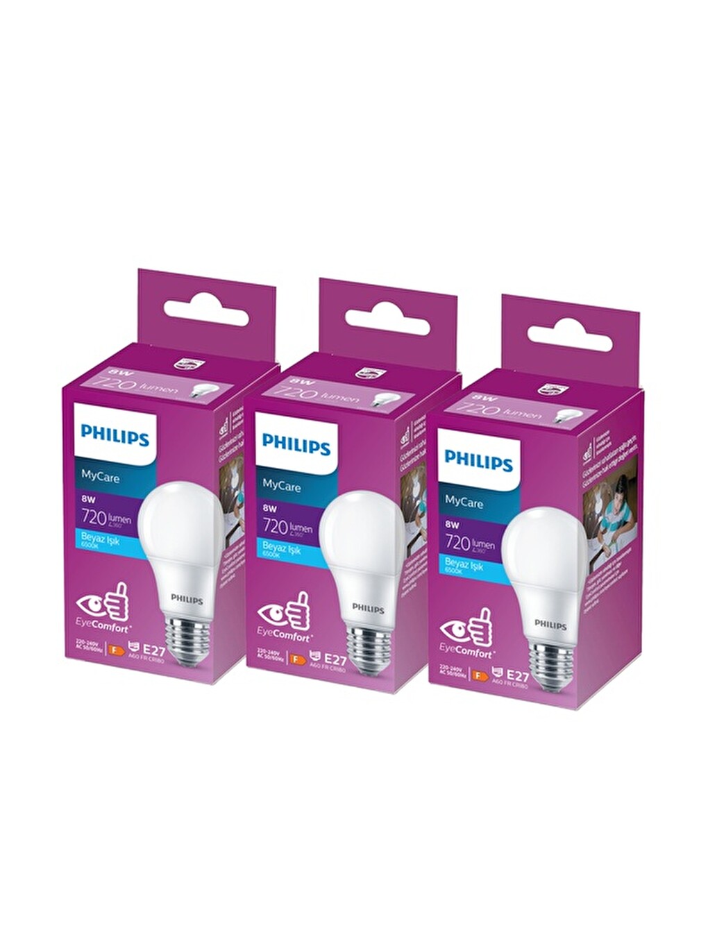 Ledbulb 8-60w 720lm E27 New Gen 3’lü Ampul - 6500k - Beyaz Işık-2