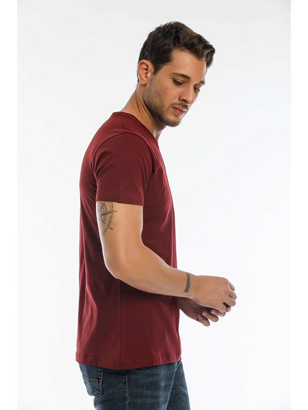 SLAZENGER Bordo SARGON KTN Erkek T-Shirt Bordo - 3