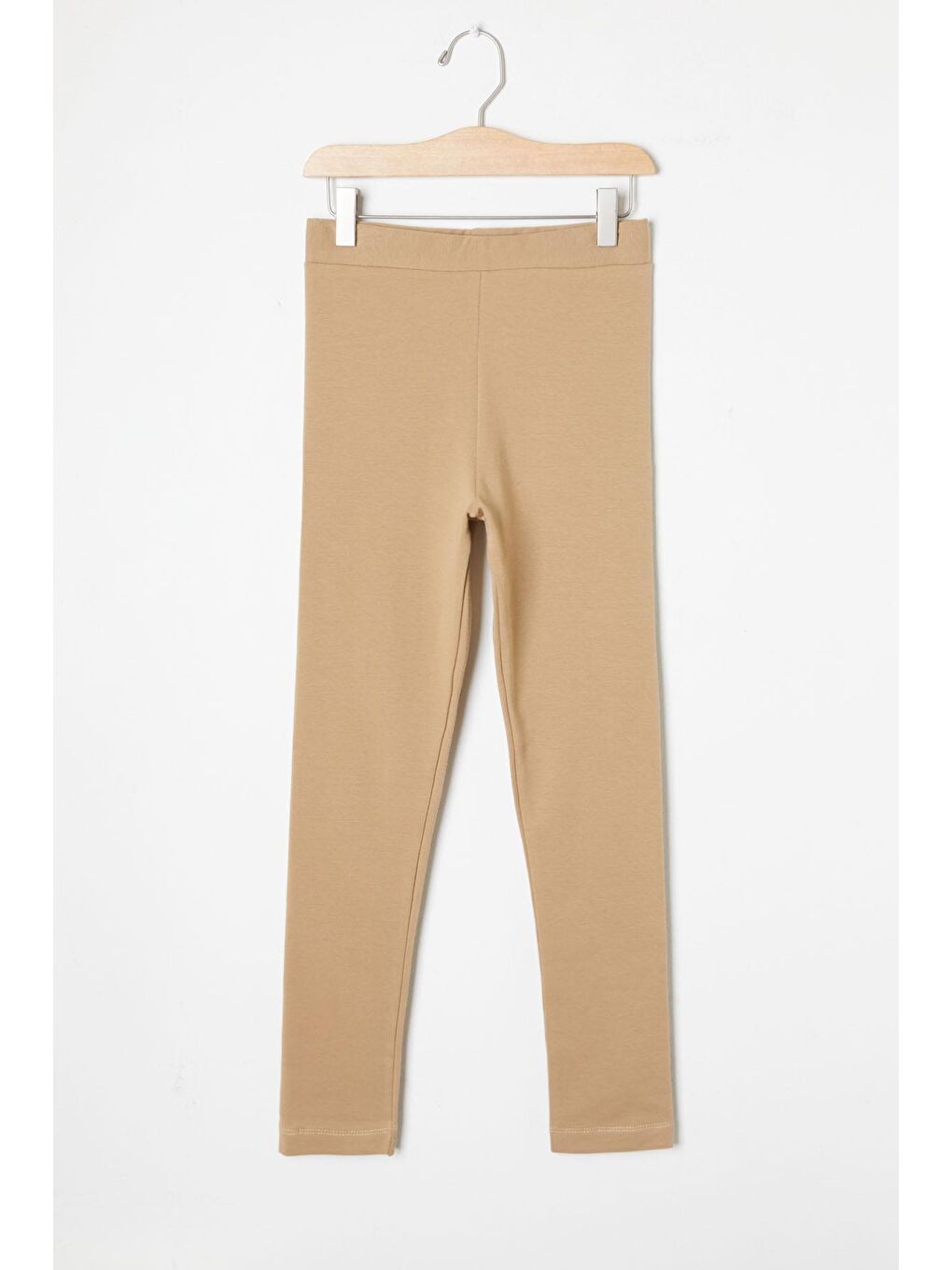 Ekru Kız Çocuk Krem Şardonlu Basic Düz Tayt 16388-3